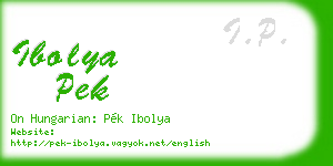 ibolya pek business card
